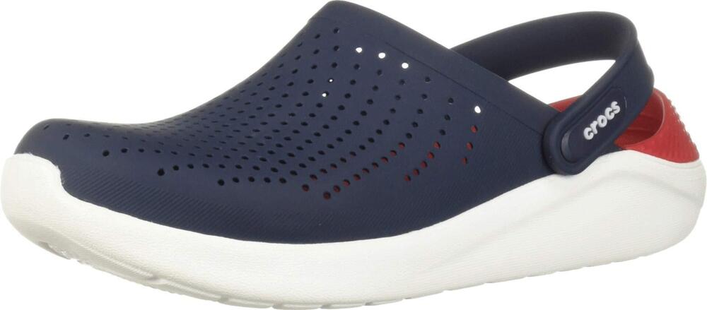 CROCS UNISEX ADULT MEN'S AND WOMEN'S LITERIDE CLOG, NAVY/PEPPER, 8 WOMEN 6 MEN U